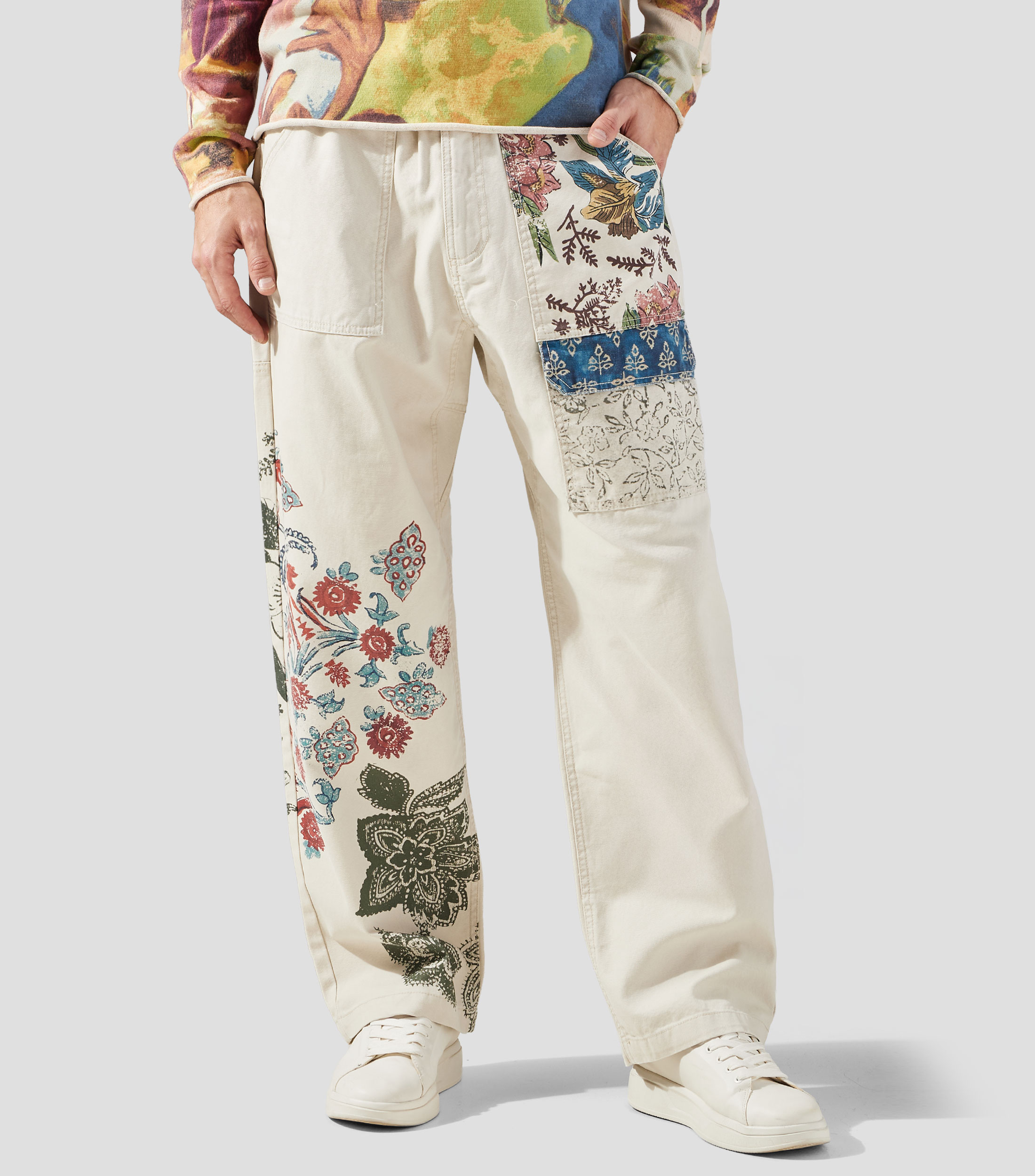Jeans Printed Patch regular Hombre